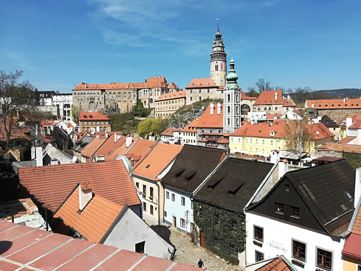 Vista panorámica del centro histórico de Český Krumlov